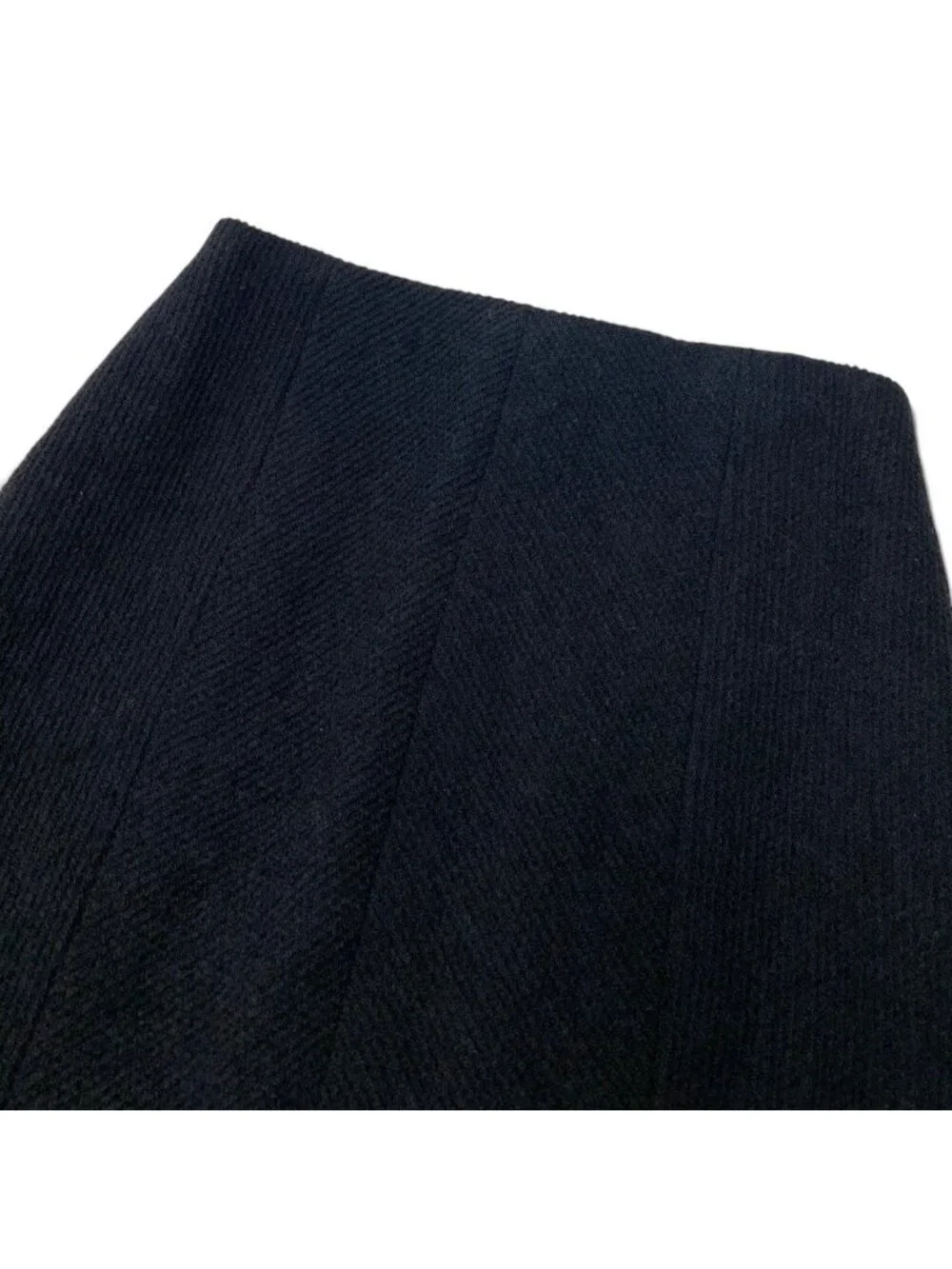 Chanel CC Logo Pencil Skirt Knee Length Black 38